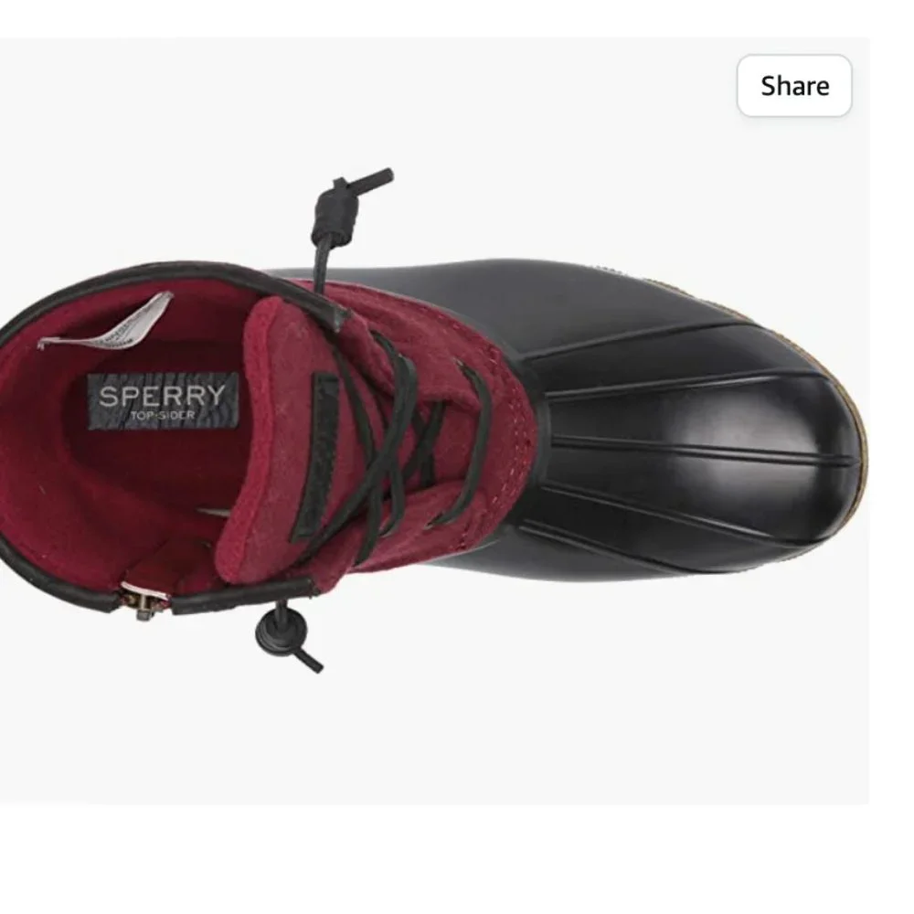 New in Box Sperry Women's Saltwater duck Emboss Wool snow Boots - Picture 5 of 7